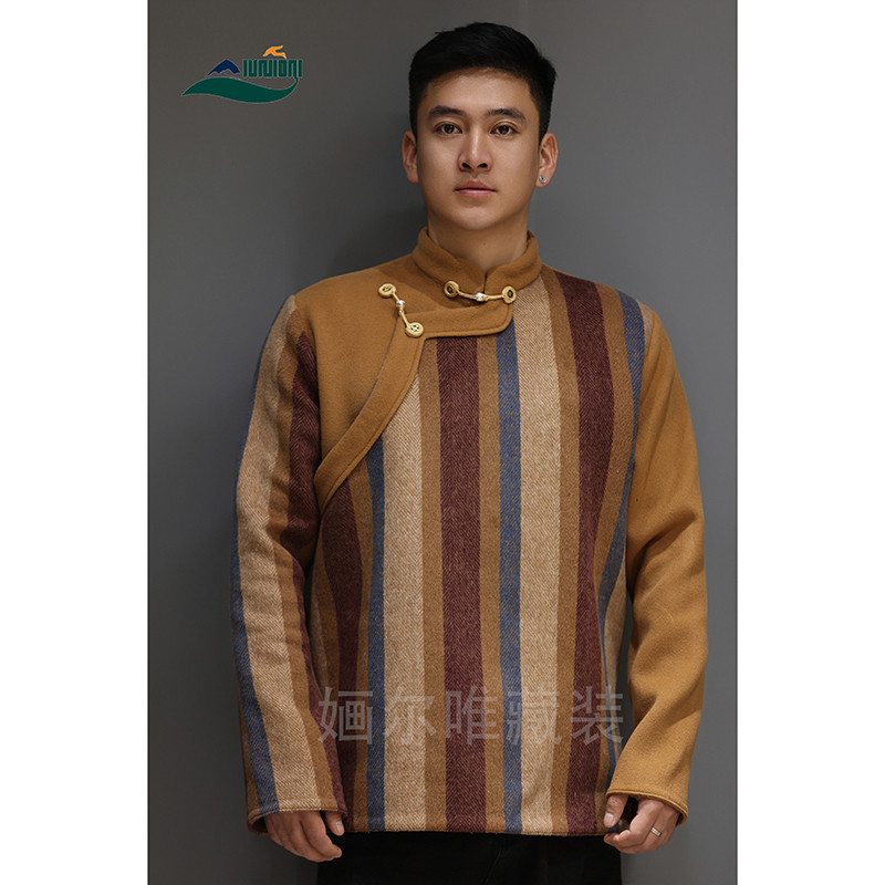 婳尔维新款藏族服装春装外套男装藏风羊绒藏式小众原创设计西藏服