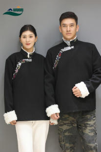 藏式男装冬季加绒保暖上衣外套女装西藏服民族风情侣藏装棉袄藏装