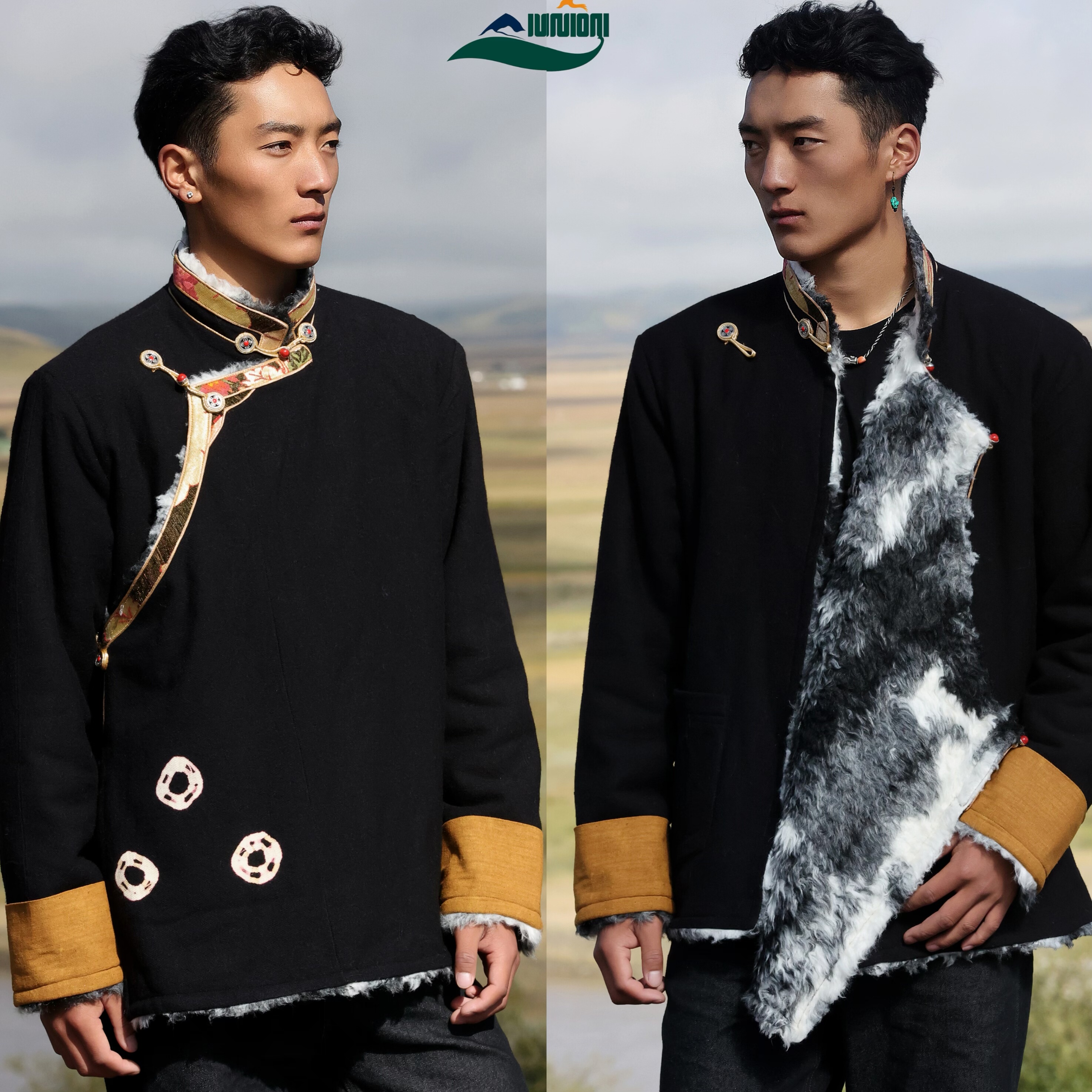 加绒加厚氆氇藏族服装男款藏袍冬季加绒加厚藏式外套保暖藏式藏服