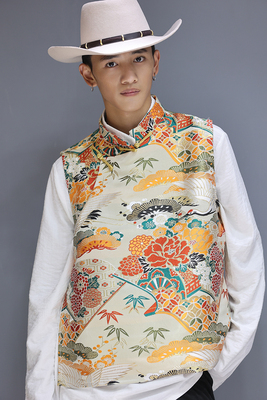 藏装马甲男装马褂民族风甲甲