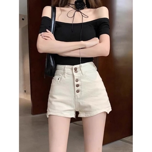 辣妹牛仔短裤 夏季 美式 女2025新款 大码 胖mm小个子高腰显瘦直筒热裤