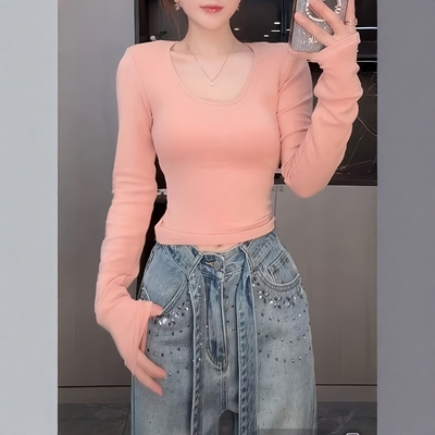 白色内搭修身打底衫女