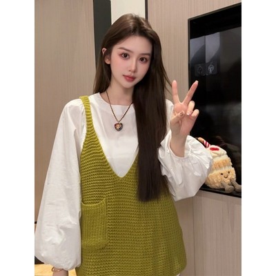 大码叠穿V领吊带背心上衣