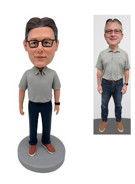 Fully Customizable Single Bobblehead Polymer Clay