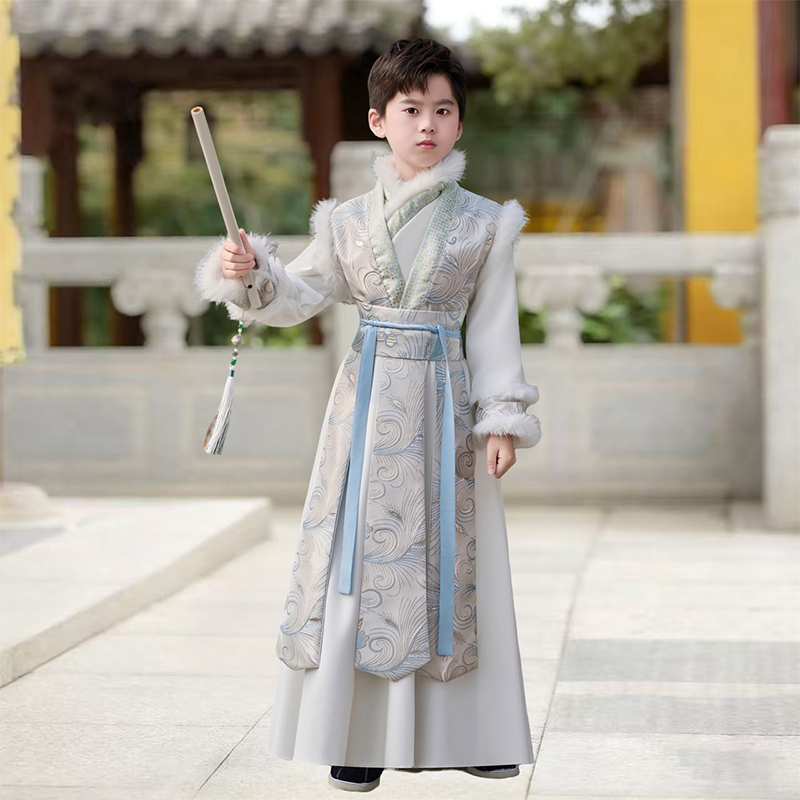 男童汉服秋冬2025冬季新款儿童中国风男孩高端唐装古风小少爷古装