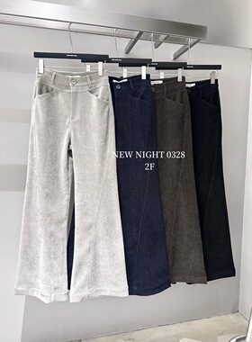 NEW NIGHT0328 2025冬季磨毛韩版高腰显瘦直筒裤女长裤子25478