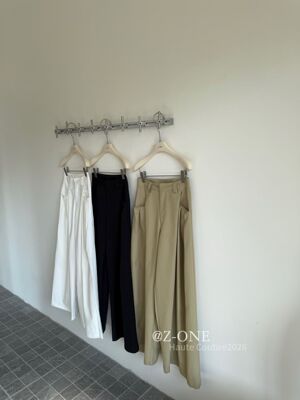 Z-one 2026年早春新款韩版高腰显瘦直筒裤女百搭休闲阔腿西装裤
