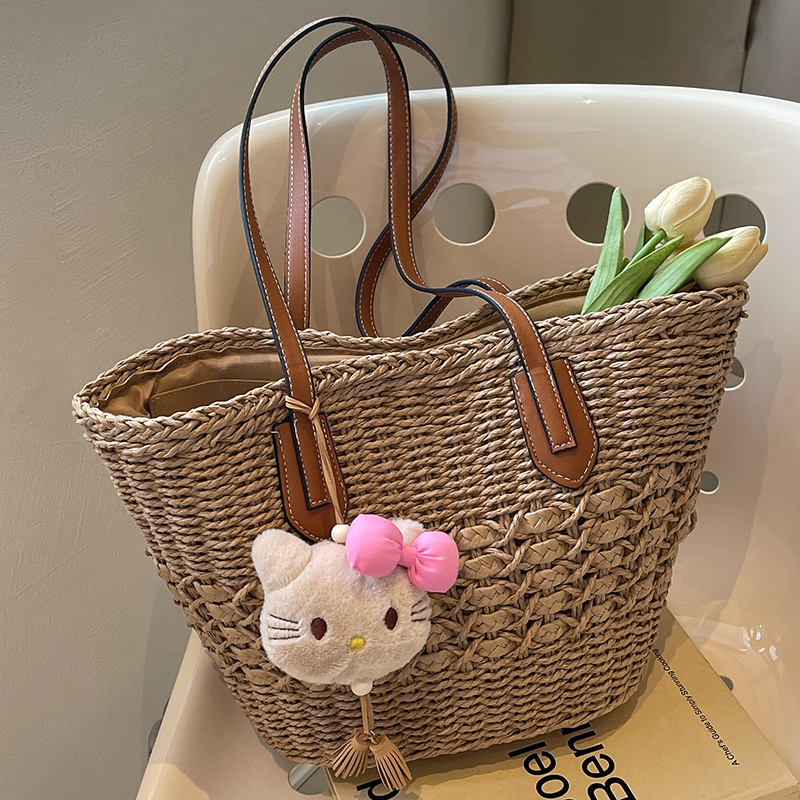 大容量森系草编菜篮包