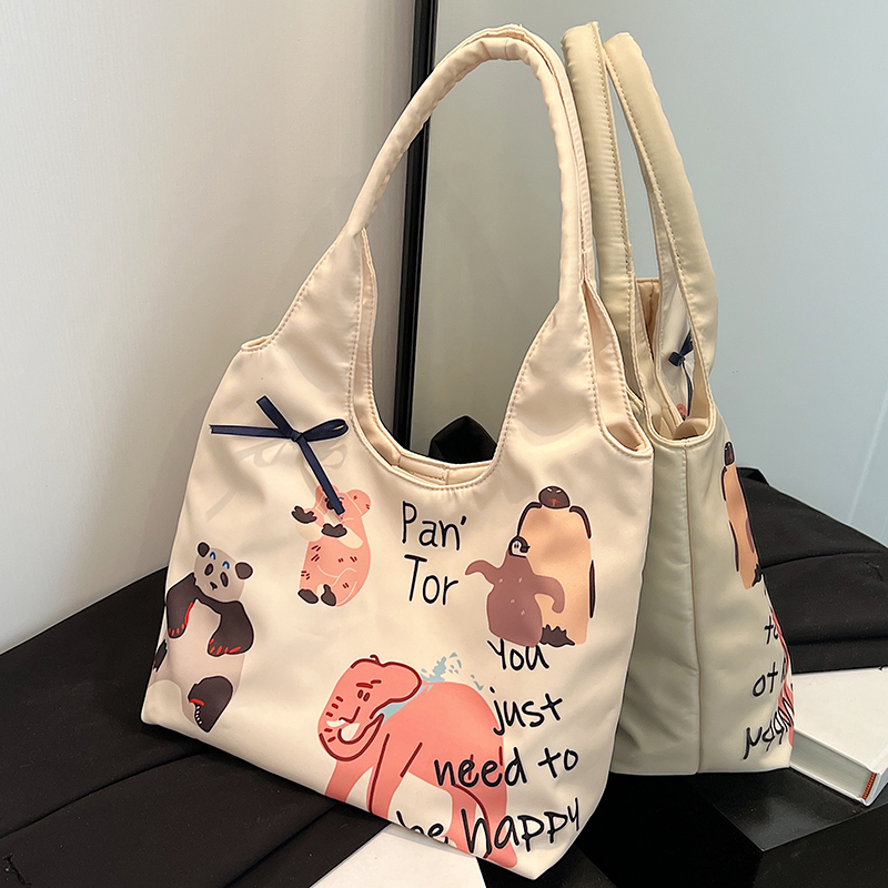 小众高颜值涂鸦腋下帆布包