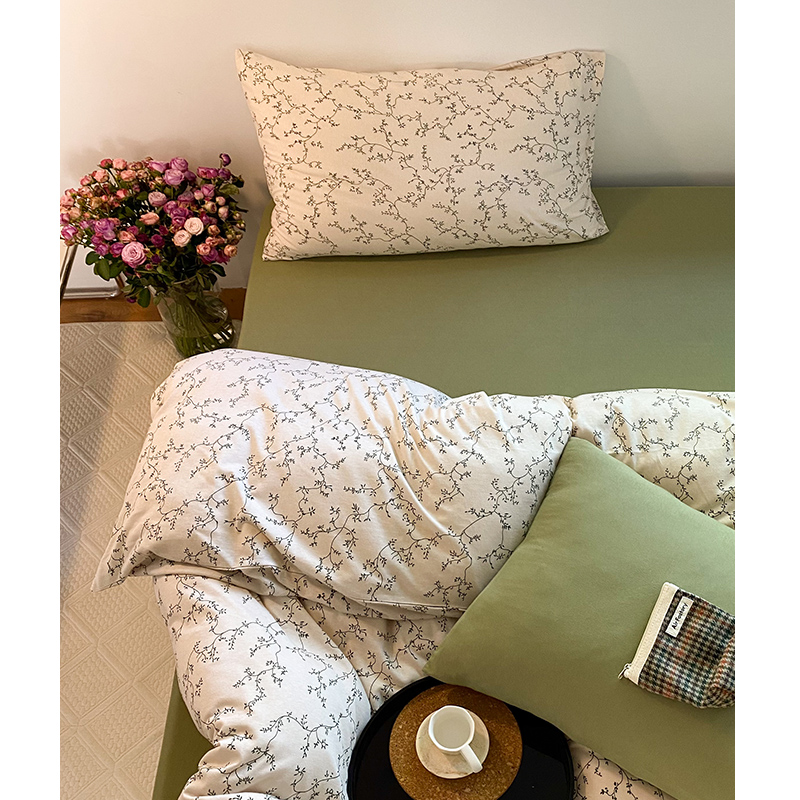 复古风裸睡超柔亲肤天竺棉四件套