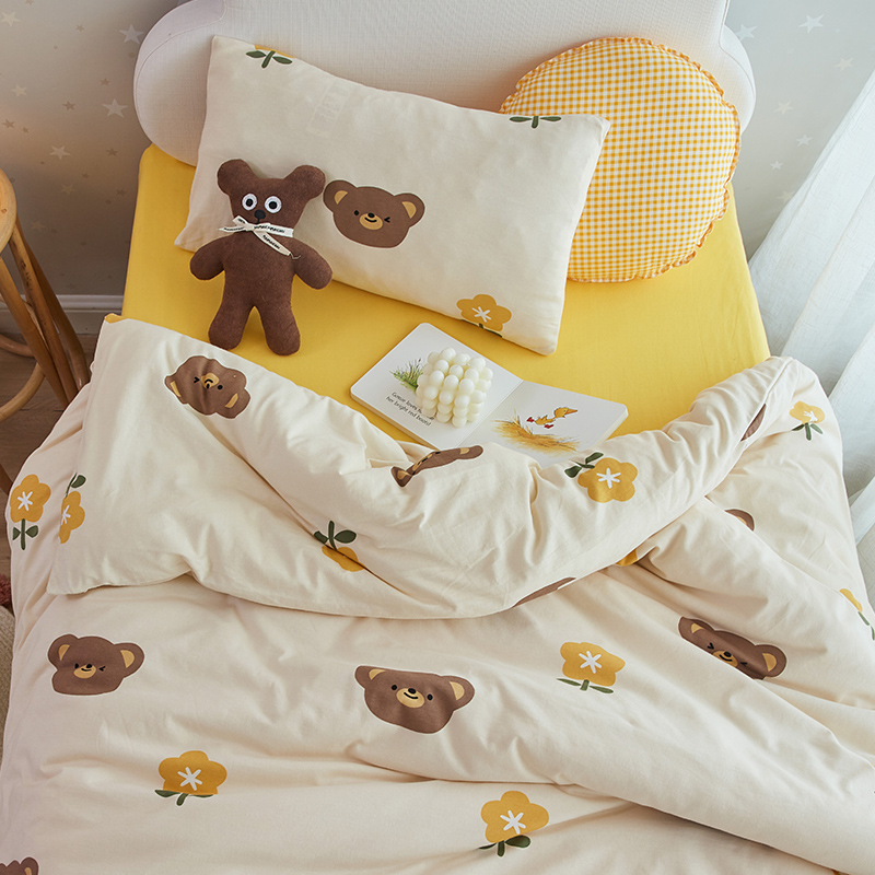 可爱儿童超柔亲肤天竺棉四件套