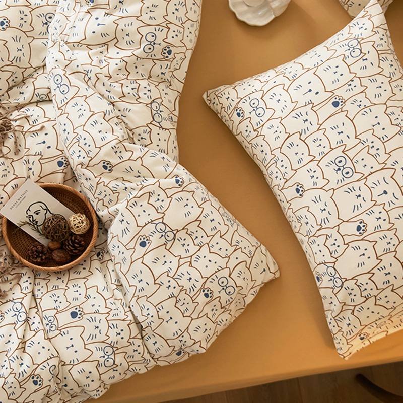 裸睡超柔亲肤印花天竺棉四件套