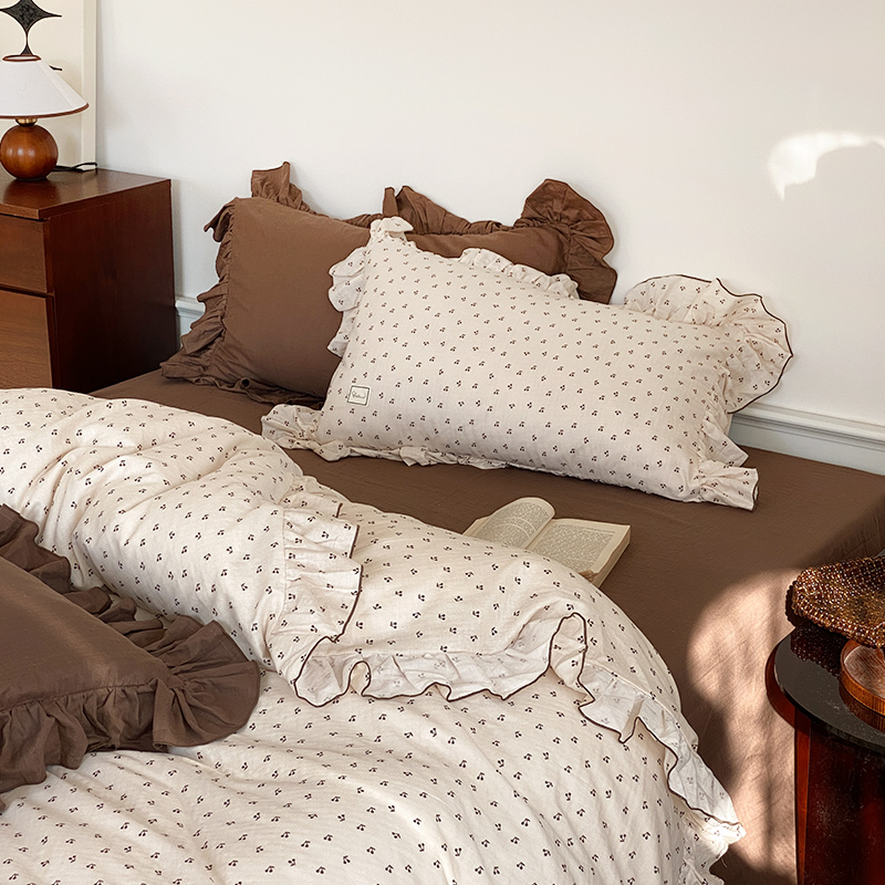 四季通用小碎花全棉双层纱四件套