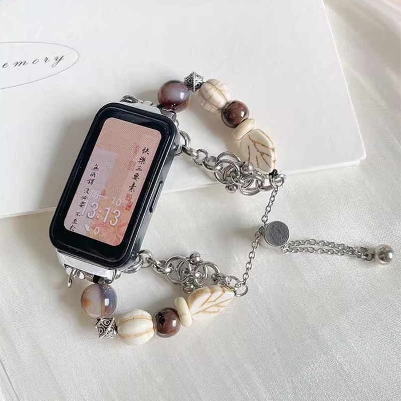 新品焦糖拿铁diy手链腕带适用华为手环9/8/7表带band8/7智能运动