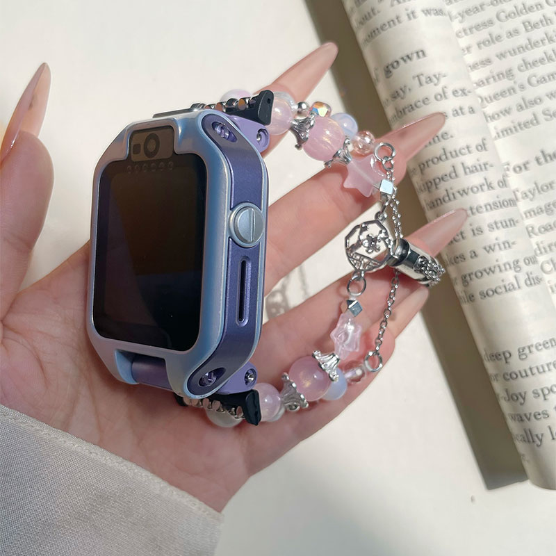 新品粉色星星diy手链适用华为儿童手表表带5X/5XPro/3Pro/4Pro/3X