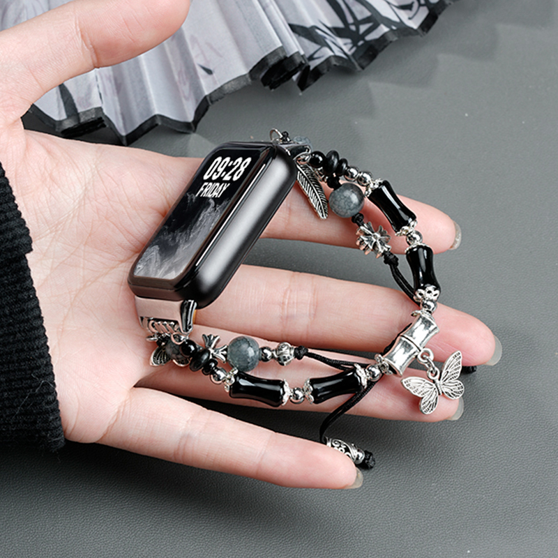 原创新中式梦蝶适用小米手环9pro/8表带5/6/7华为9手环七八九腕带