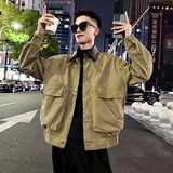 J166/P138控178潮牌皮领日系纯棉水洗工装帅气小伙上衣夹克1，男装夹克，电商A256