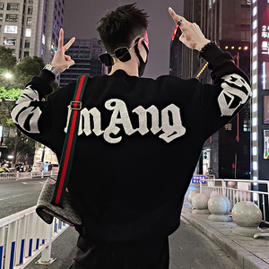 B33/特P68控98青少年社会小伙毛巾绣字母潮款卫衣套头圆领长袖男1,男装卫衣,电商A256