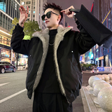 A212/P158控208两面穿座山雕毛领棉衣上衣翻领外套男1，男装棉衣，电商A256