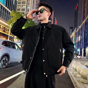 A199/P158控208结构机车服翻领夹棉棉衣外套上衣男2