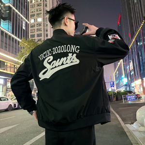 J191/P98控145多标贴布绣棒球领外套夹克男1，男装夹克，电商A256