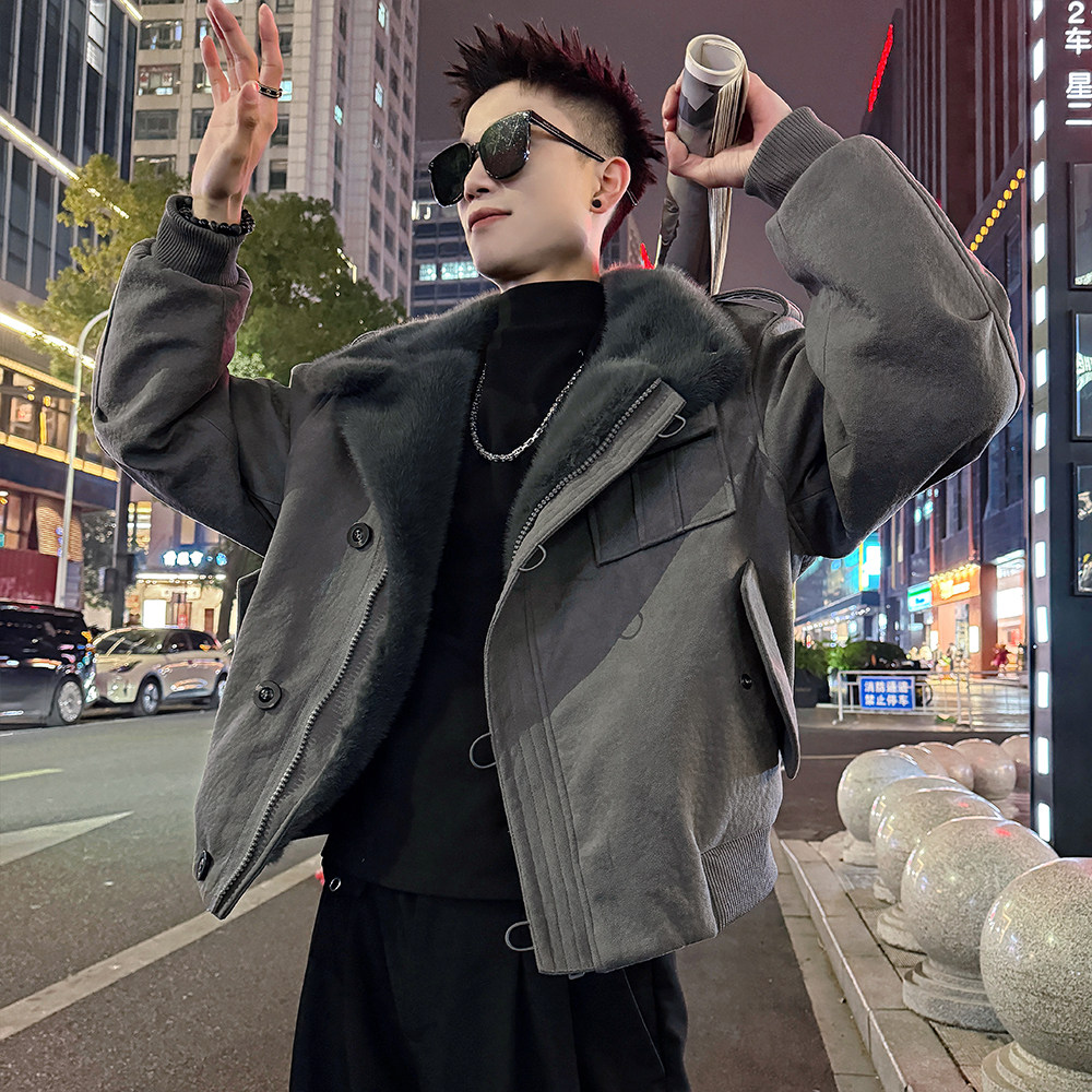 A225/P198控268可立可翻领工装加厚座山雕男4，男装工装外套，电商A256