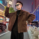 A203/P178控238网红结构款皮毛一体翻毛领外套上衣男4，女装短外套，电商A256