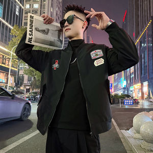 J191/P98控145多标贴布绣棒球领外套夹克男图片