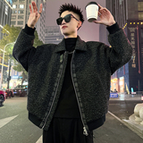 A221/P198控268格子拼接呢料夹棉加厚外套男1，女装短外套，电商A256