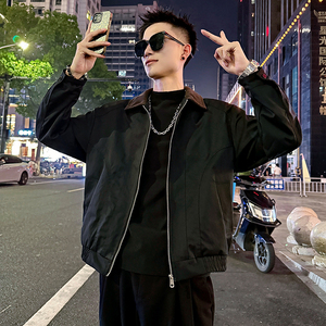 J175/P98控138 简约撞色灯芯绒领结构夹克痞帅小伙外套男2图片