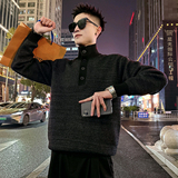 MC223/P98控138撞色高领扣子毛衣，男装针织衫/毛衣，电商A256