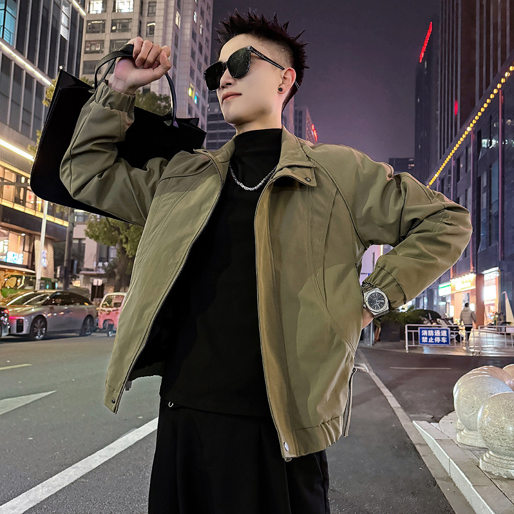 J195/P98控145立领插肩袖结构跑量款外套夹克男3,男装夹克,电商A256