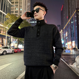 MC223/P98控138撞色高领扣子毛衣，男装针织衫/毛衣，电商A256