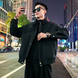A198/P148控198针织双翻领棉衣夹棉外套上衣男2图片