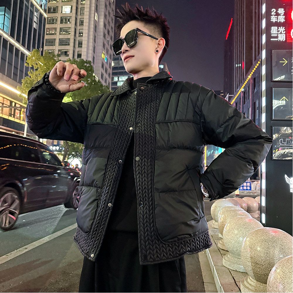 A213/P135控175翻领麦穗纹皮棉衣上衣翻领外套男1，男装棉衣，电商A256