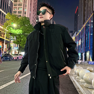 A199/P158控208结构机车服翻领夹棉棉衣外套上衣男1图片