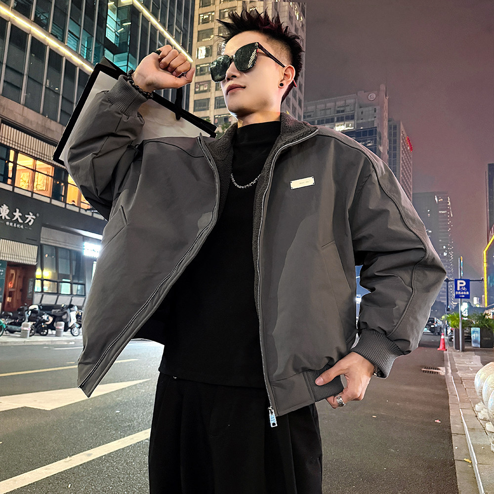 A200/P148控198 短毛座山雕帅气毛领棉衣外套上衣男3图片