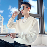 B151/P68控98潮牌高级感帅气简约光板打底百搭圆领卫衣长袖男，男装T恤，电商A256