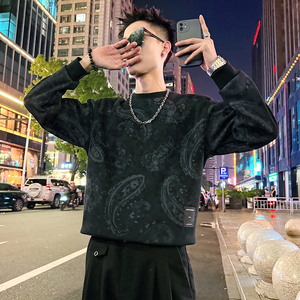 B172加绒/P75控108 腰果花加绒印花卫衣男4图片