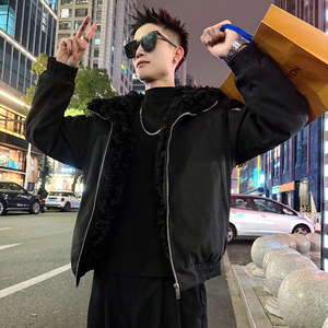 A209/P158控208 连帽拉链可开座山雕棉衣上衣外套男2图片