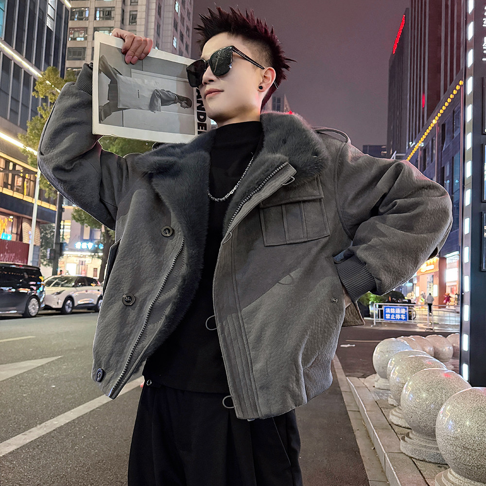 A225/P198控268可立可翻领工装加厚座山雕男3，男装工装外套，电商A256