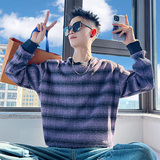 B132/P68控98潮牌小香风撞色条纹卫衣cleanfit秋冬套头长袖男紫4,男装卫衣,电商A256, B132/P68控98潮牌小香风撞色条纹卫衣cleanfit秋冬套头长袖男紫4,男装卫衣,电商A256,