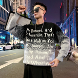 MC209/P78控108撞色提花字母渐变毛衣帅气针织打底衫男1，男装T恤，电商A256