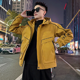 J192/P108控155连帽压条反光条字母户外外套夹克男2，男装夹克，电商A256