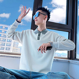 B167/P68控98撞色翻领订扣百搭卫衣长袖男6，男装卫衣，电商A256