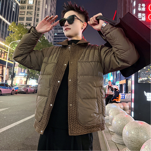A213/P135控175 翻领麦穗纹皮棉衣上衣翻领外套男2图片