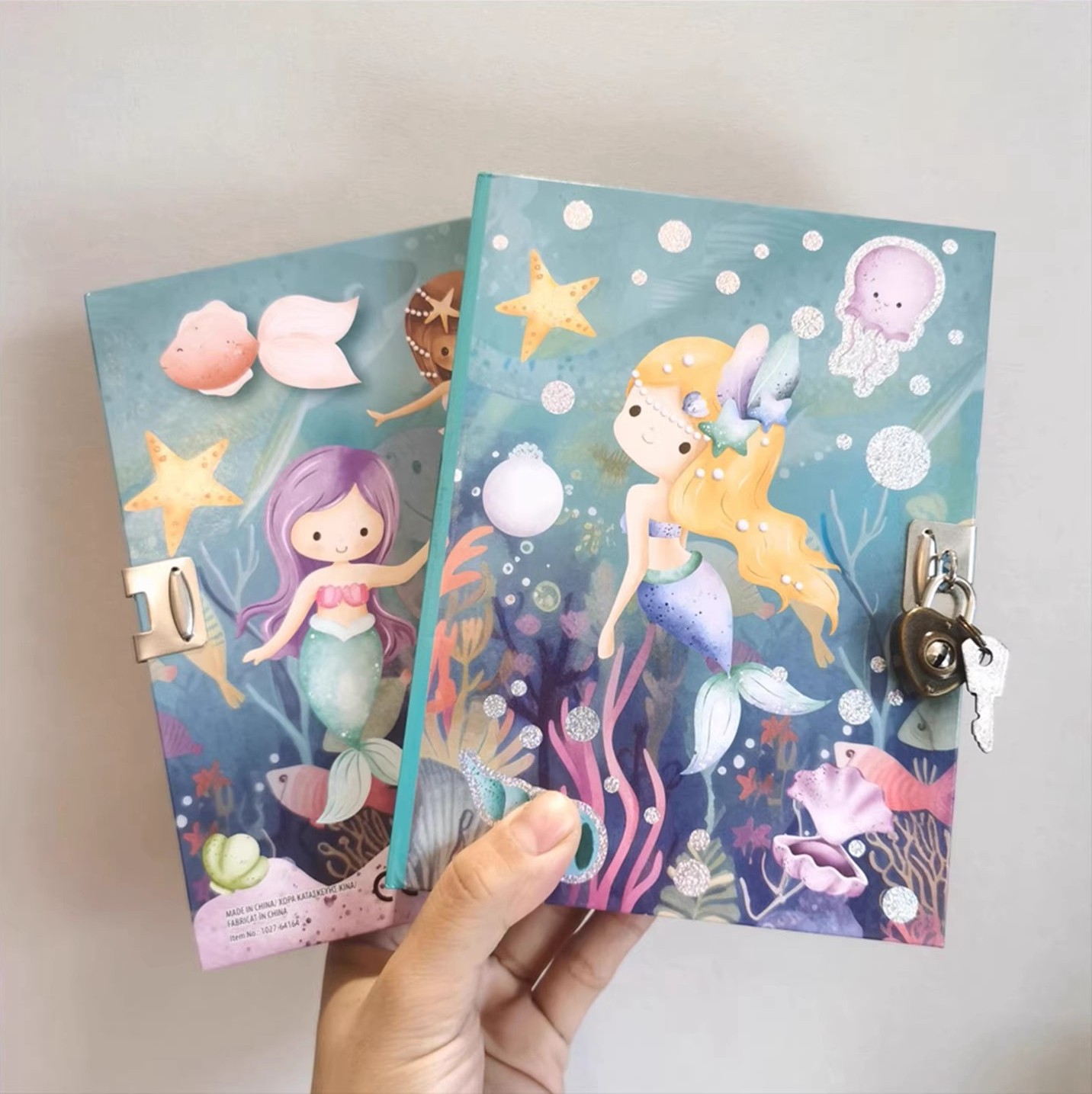 超美带小锁卡通密码笔记本美人鱼公主记事本日记本便签本,文具电教/文化用品/商务用品,笔记本/记事本,淘宝优惠券,粉丝福利购,淘宝优惠卷