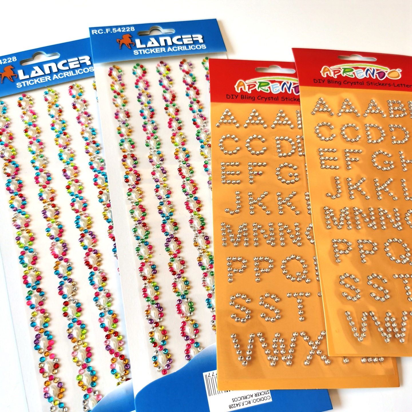 外贸仿水晶字母贴纸闪亮彩色亚克力钻石相册装饰水钻贴纸手帐拼贴