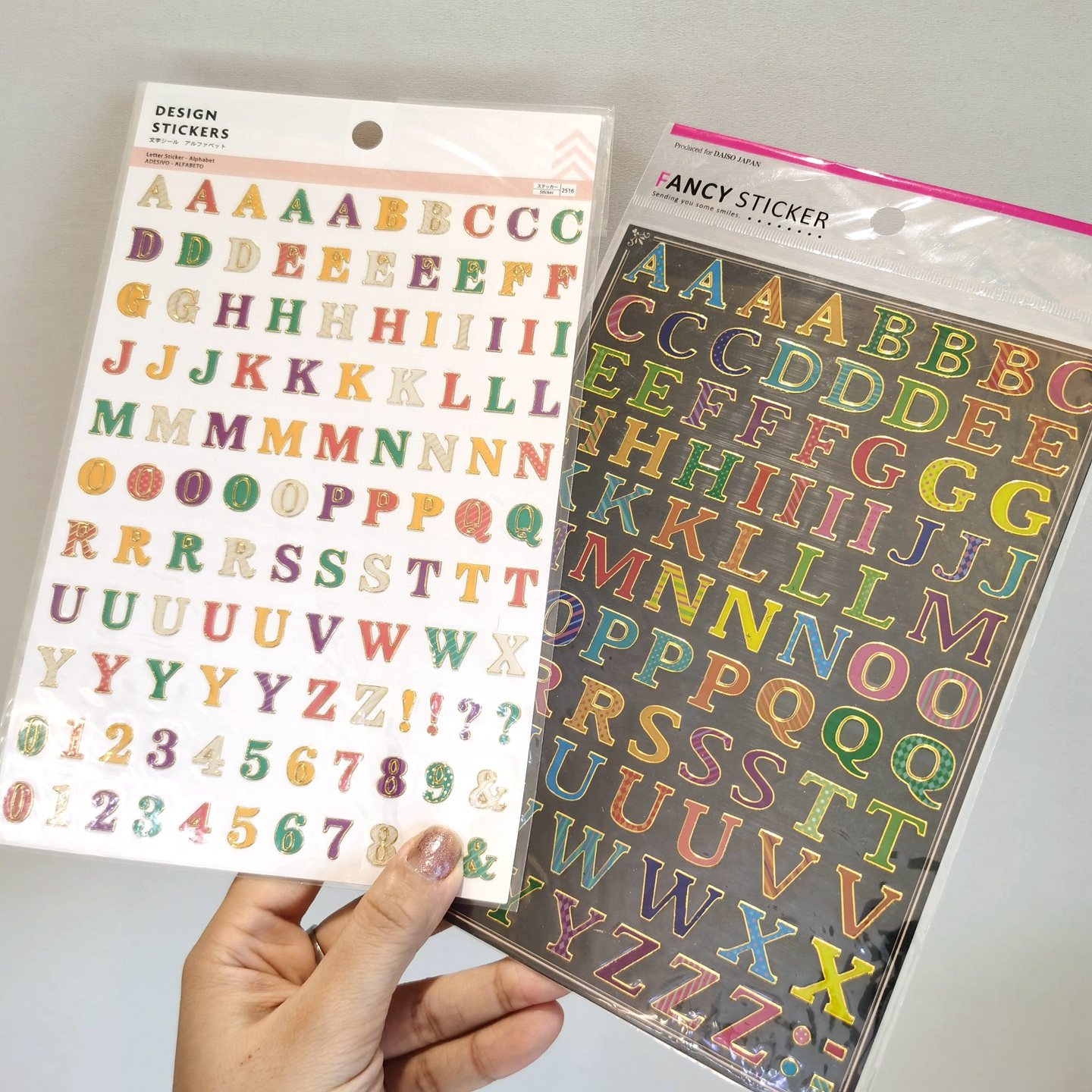 出口日本烫金英文字母数字贴纸 咕卡相册diy手帐装饰素材益智贴画