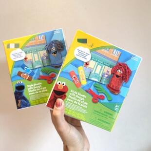 做头发造型美发游戏 芝麻街创意手工儿童亲子场景玩具儿童礼物